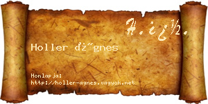 Holler Ágnes névjegykártya